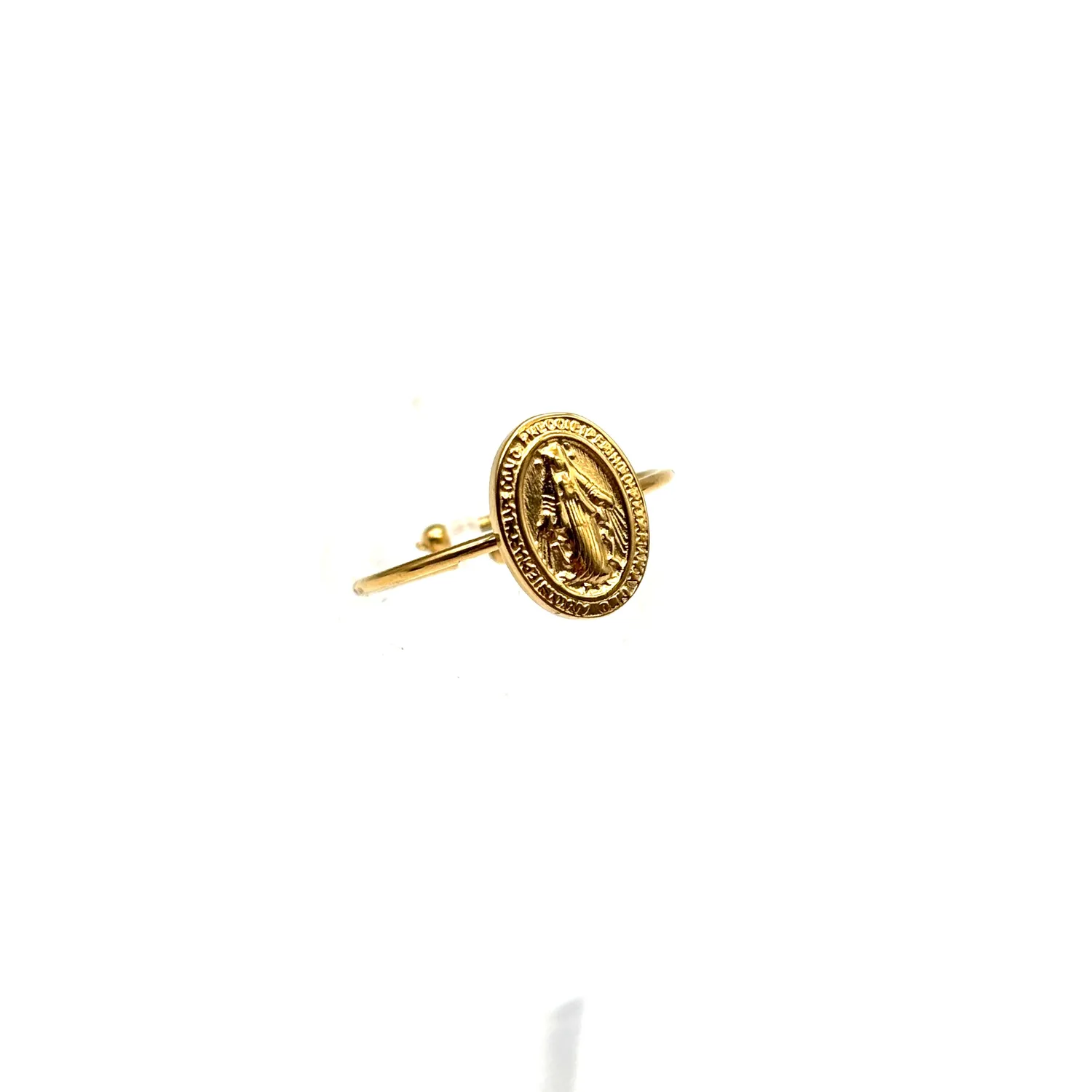 Ornamenta Medaglia Miracolosa anello sottile oro regolabile