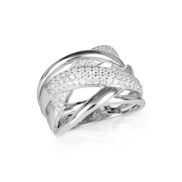 Diamond Treats Anello Intrecciato Misura 14 Argento 925