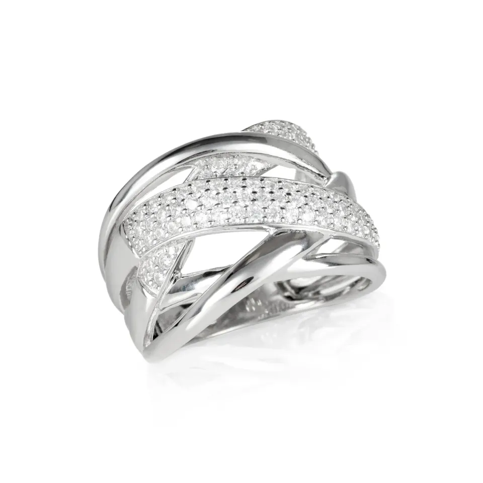 Diamond Treats Anello Intrecciato Misura 14 Argento 925