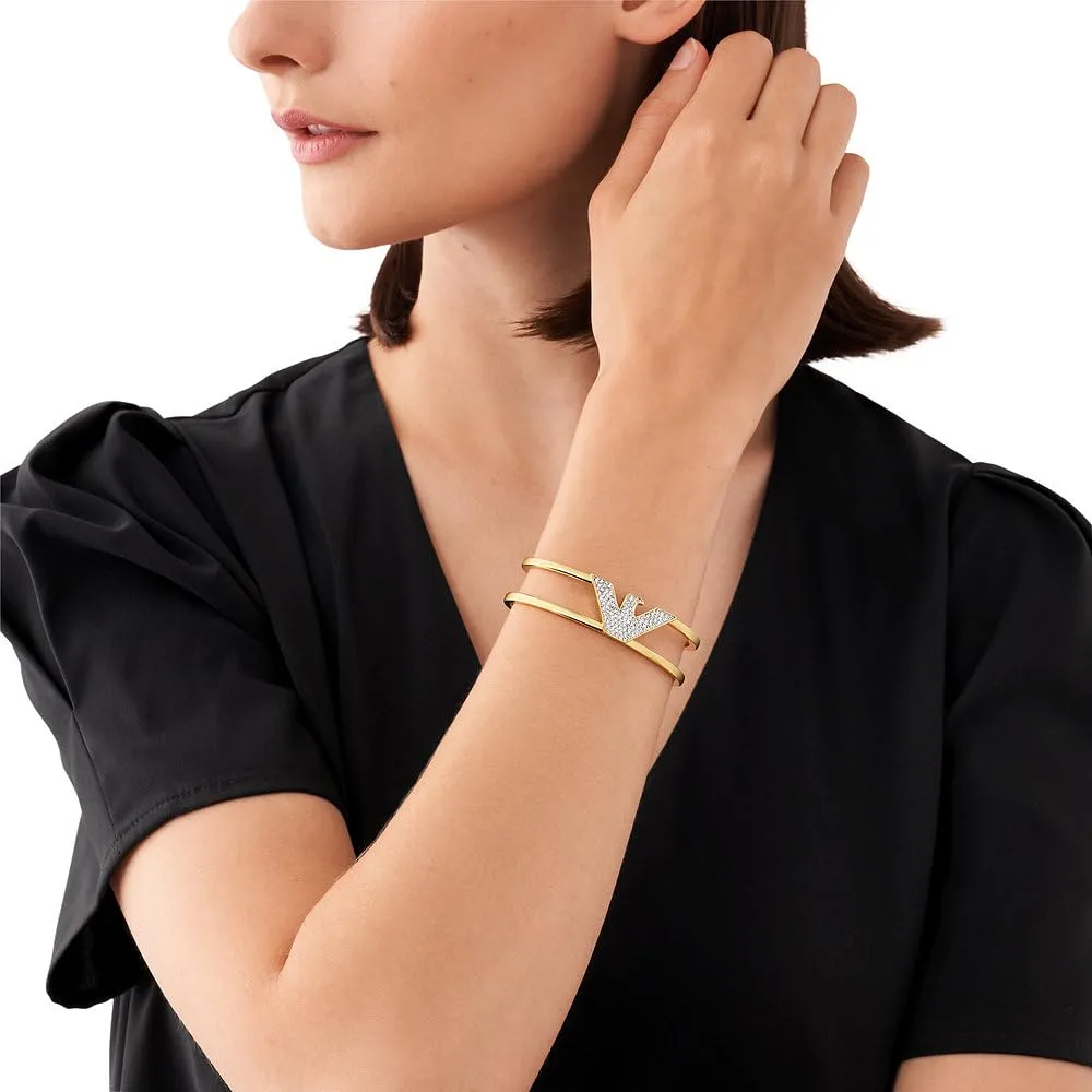 Emporio Armani EGS3047710 bracciale manchette oro cristalli