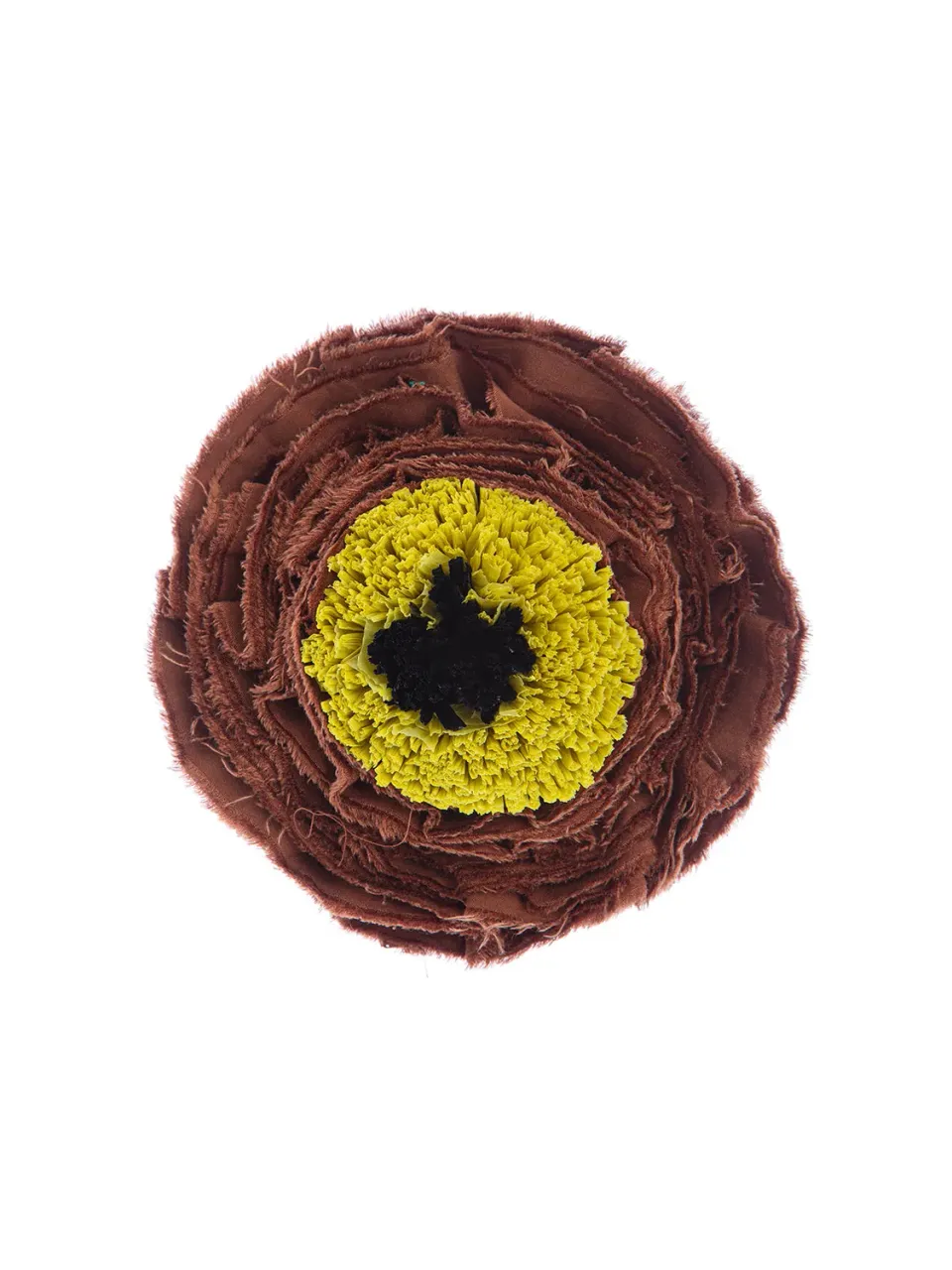 Rada Spilla fiore maxi cotone giallo con rafia