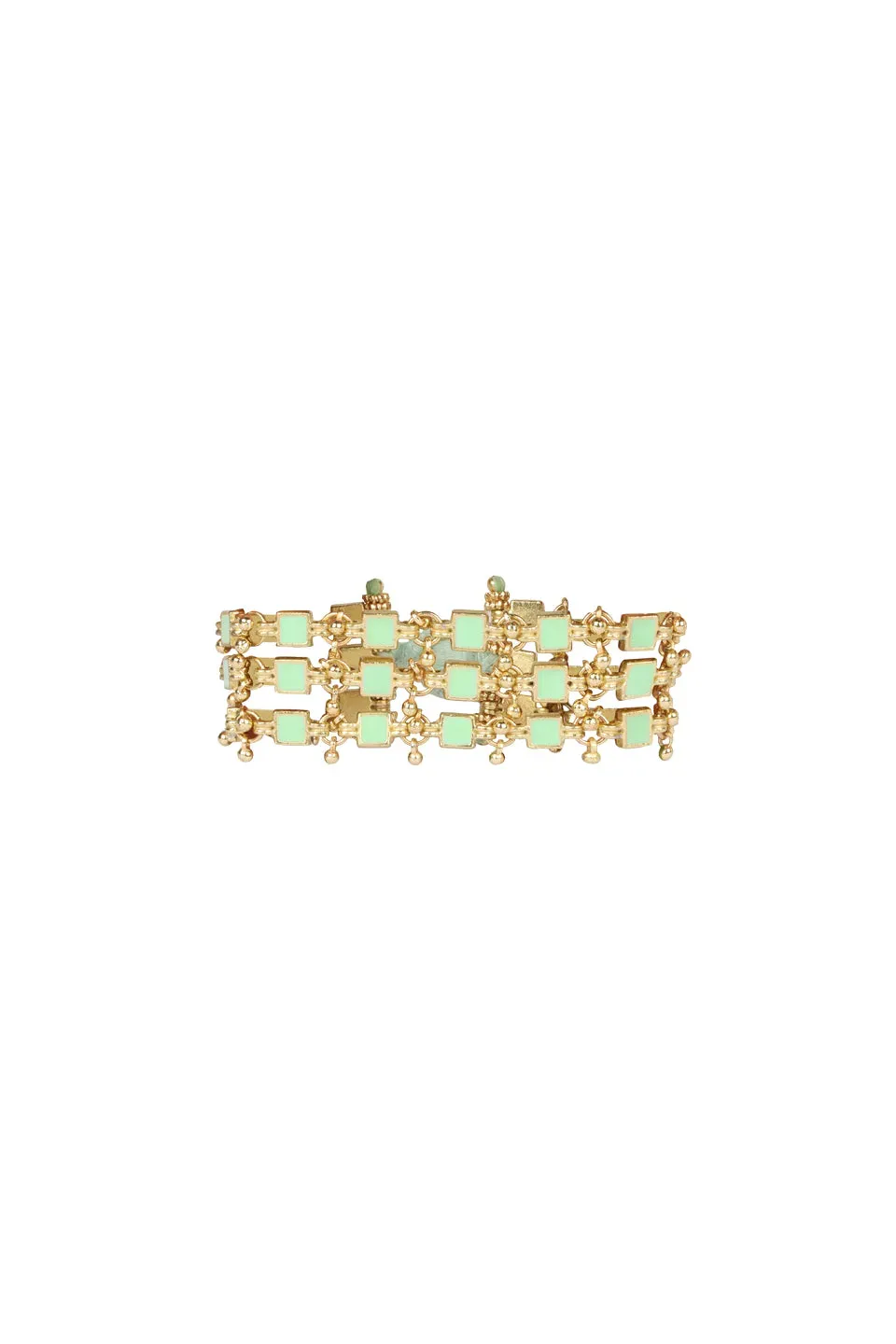 House of Tuhina Trajva Enamel River bracciale smalto menta fatto a mano