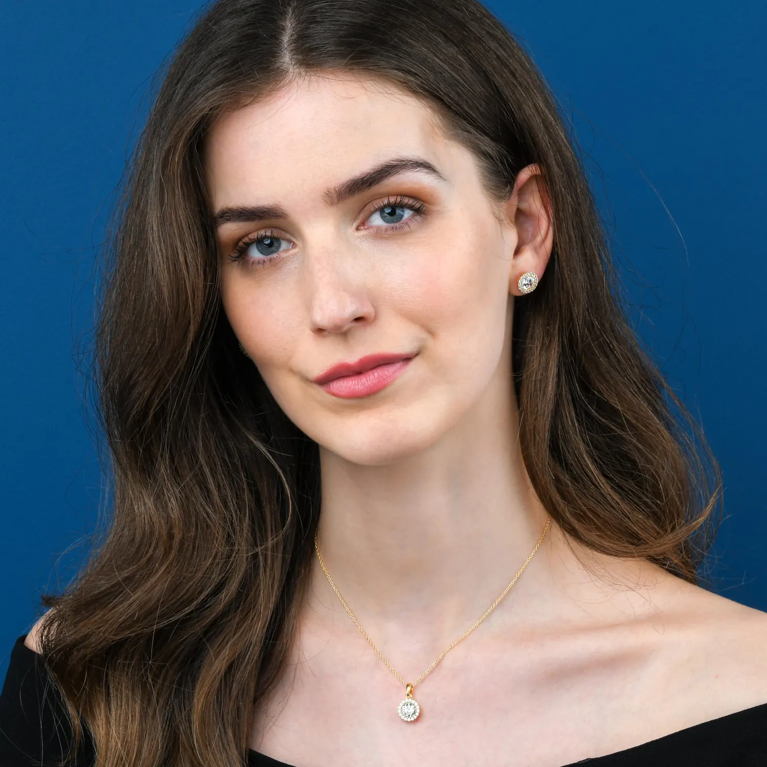 Diamond Treats collana oro halo zirconia argento 925