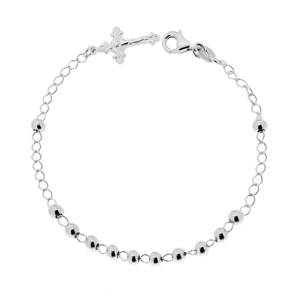 Ornamenta Rosario bracciale argento 925 grani 4mm 20cm