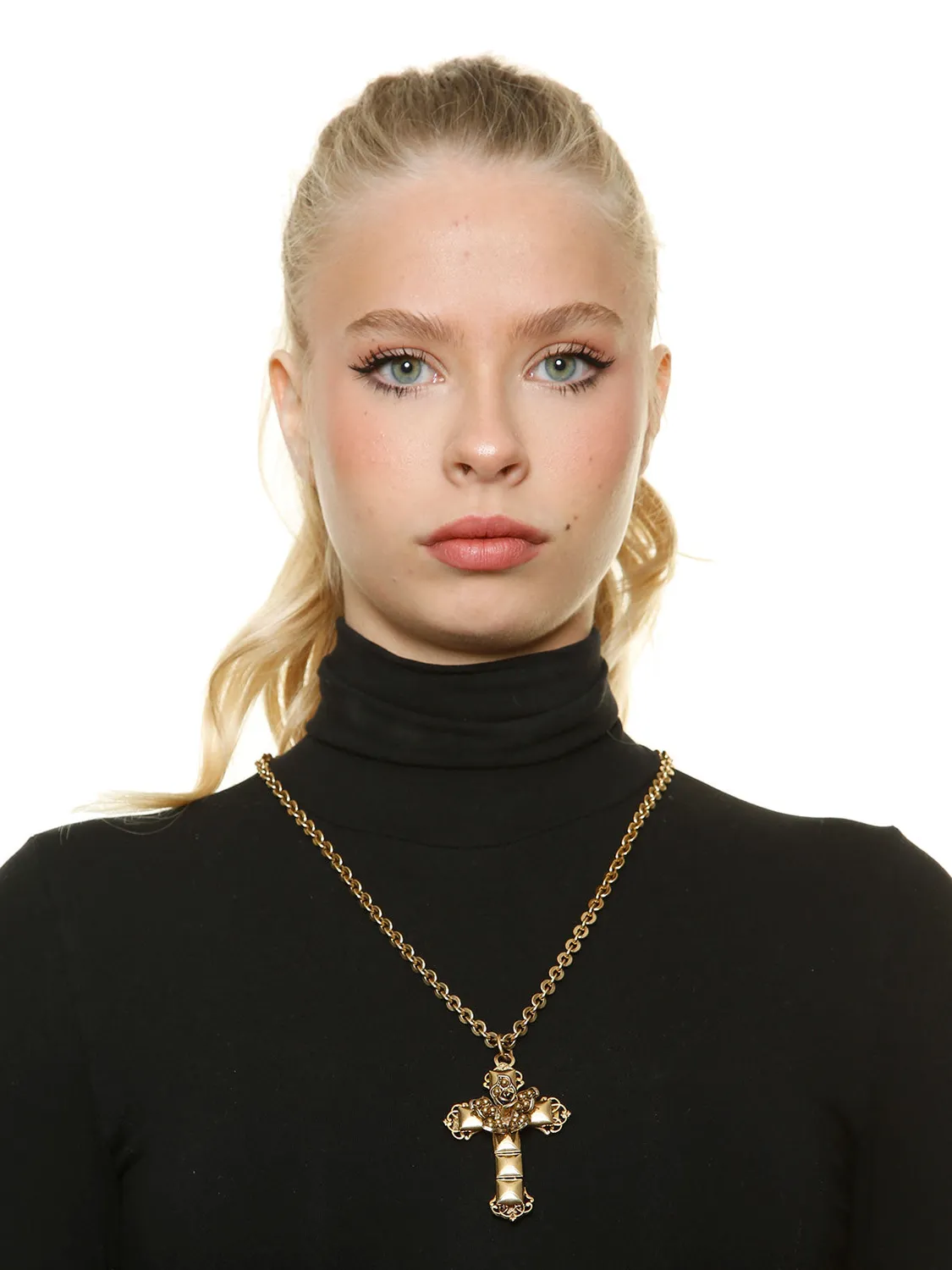 Rada Croce collana lunga oro antico fiore