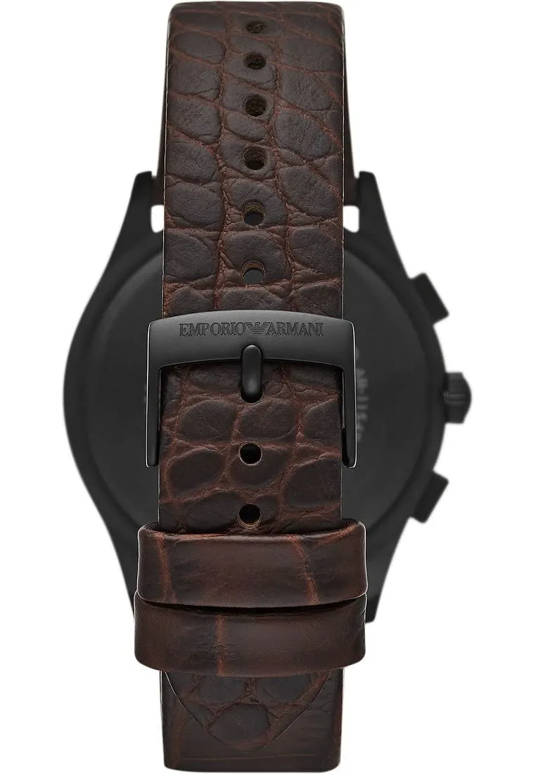 Emporio Armani cronografo uomo 42mm marrone nero acciaio