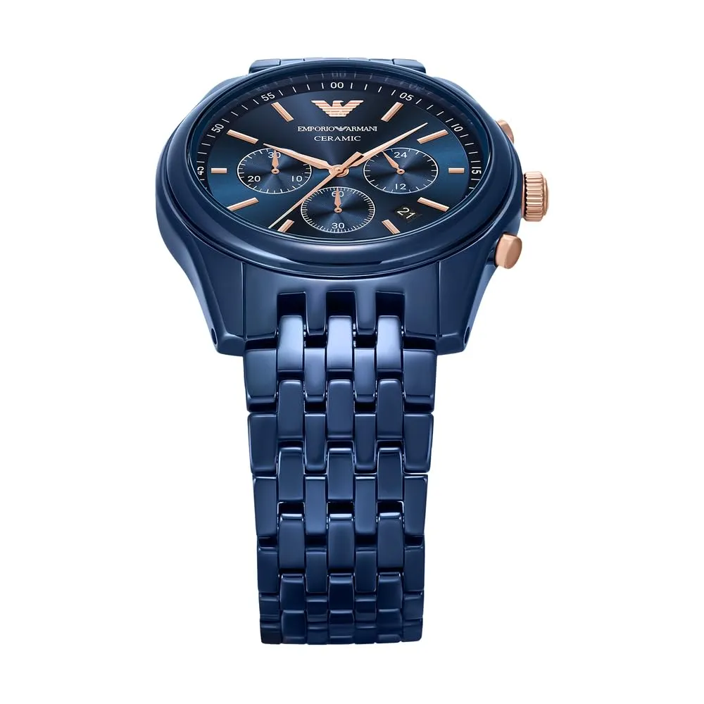 Emporio Armani AR70016 cronografo ceramica blu 43mm