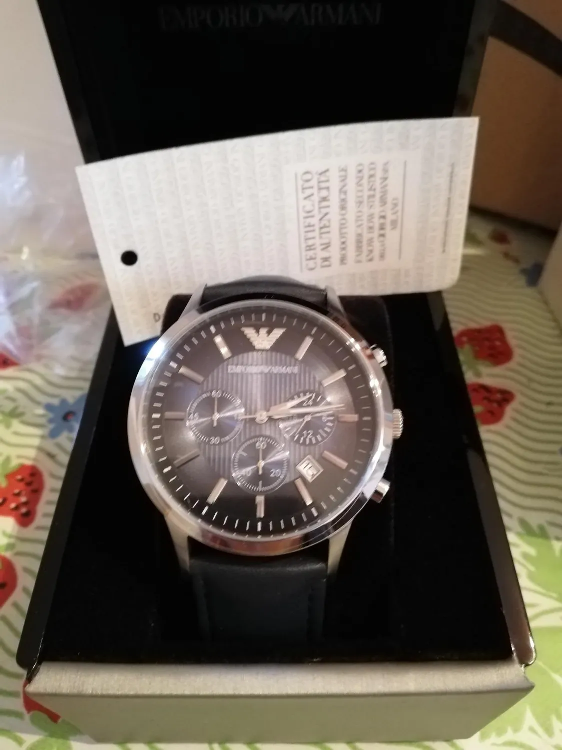 Emporio Armani orologio uomo nero e argento casual