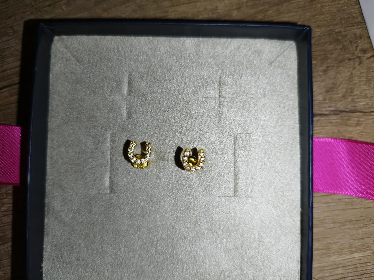Diamond Treats Orecchini Ferro Cavallo Oro Zirconi Argento