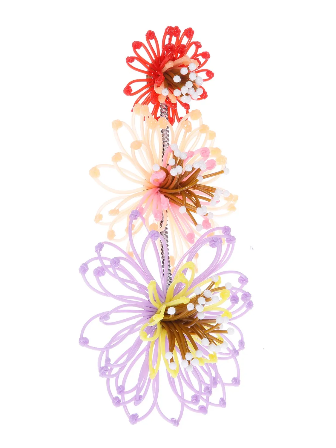 Radà Fiori Maxi orecchini tre fiori plastica ricamata