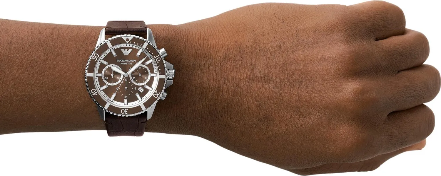 Emporio Armani AR11486 Orologio Uomo 43mm Pelle Cronografo