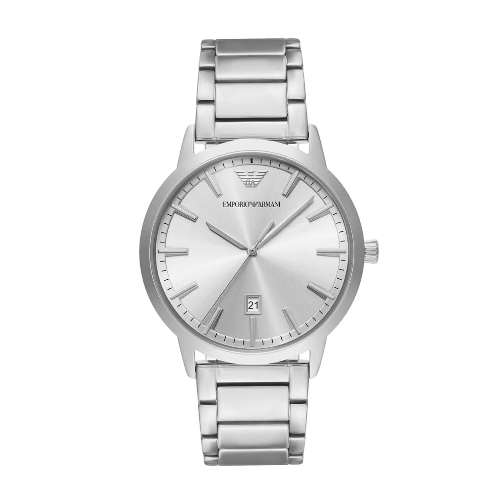 Emporio Armani Orologio Uomo 43 mm Argento e Nero
