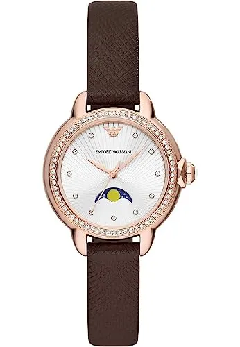 Emporio Armani Orologio Analogico Marrone Bianco