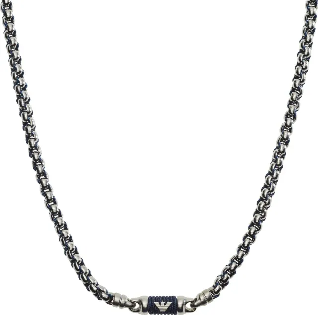 Emporio Armani Collana Uomo Acciaio Scuro Catena Moschettone
