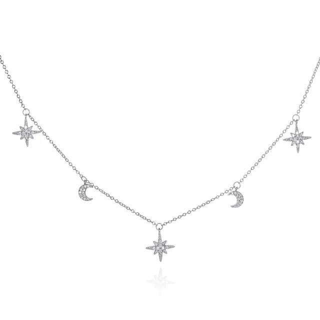 Diamond Treats collana girocollo argento 925 luna stella