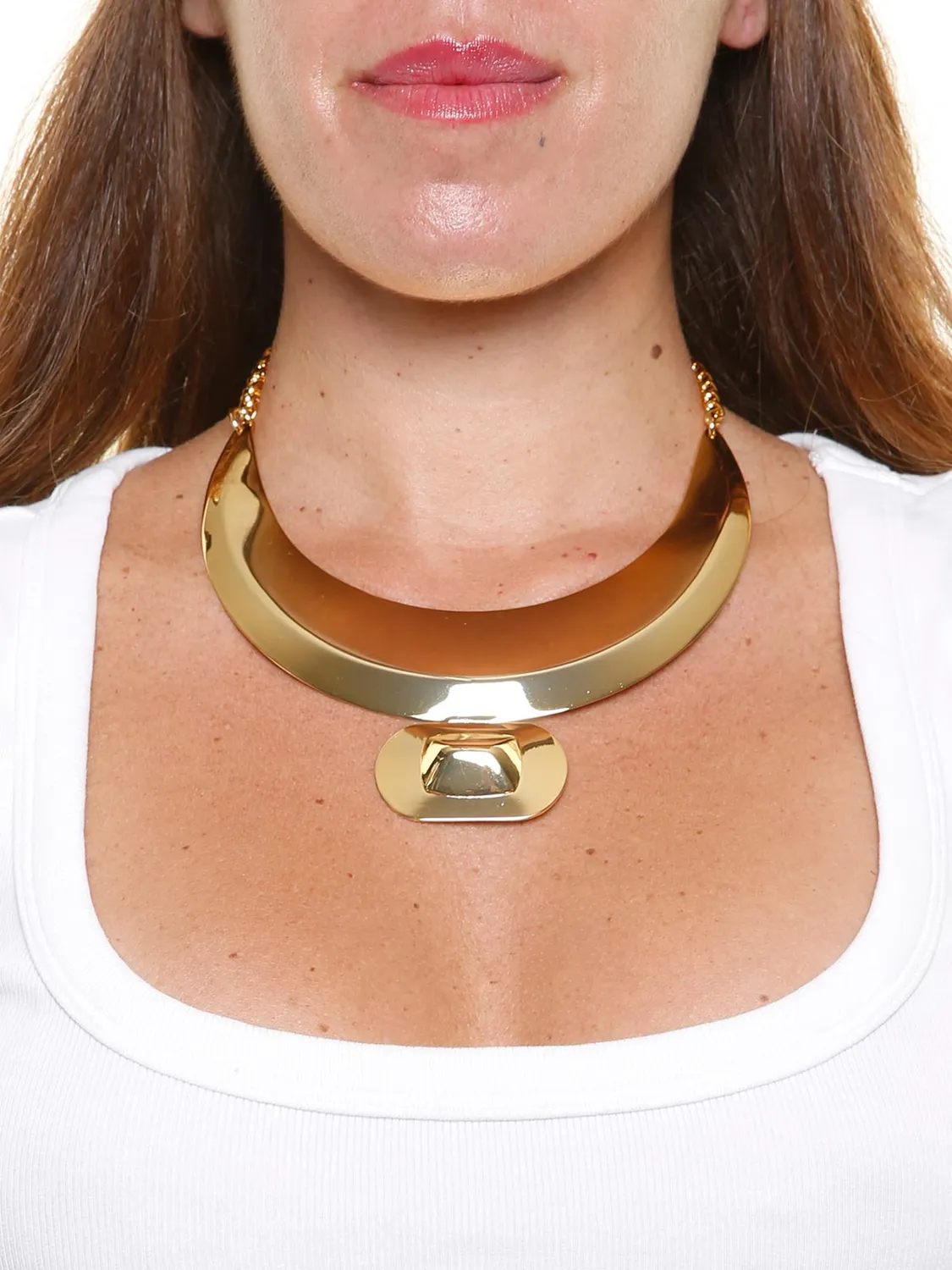 Rada Collana Anni '80 girocollo oro placca con borchia