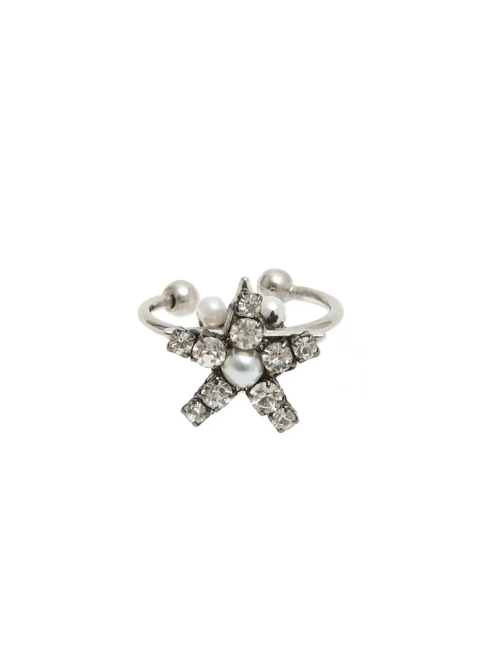 Rada Anello Stella ottone argento regolabile cristallo