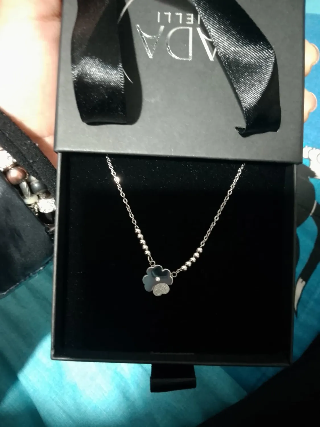 Dada Gioielli Collana Quadrifoglio Donna Acciaio con Zirconi