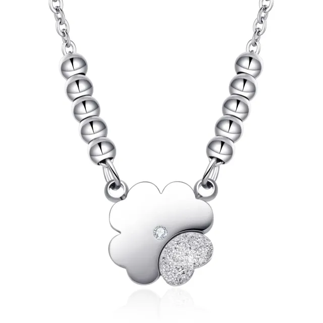 Dada Gioielli Collana Quadrifoglio Donna Acciaio con Zirconi