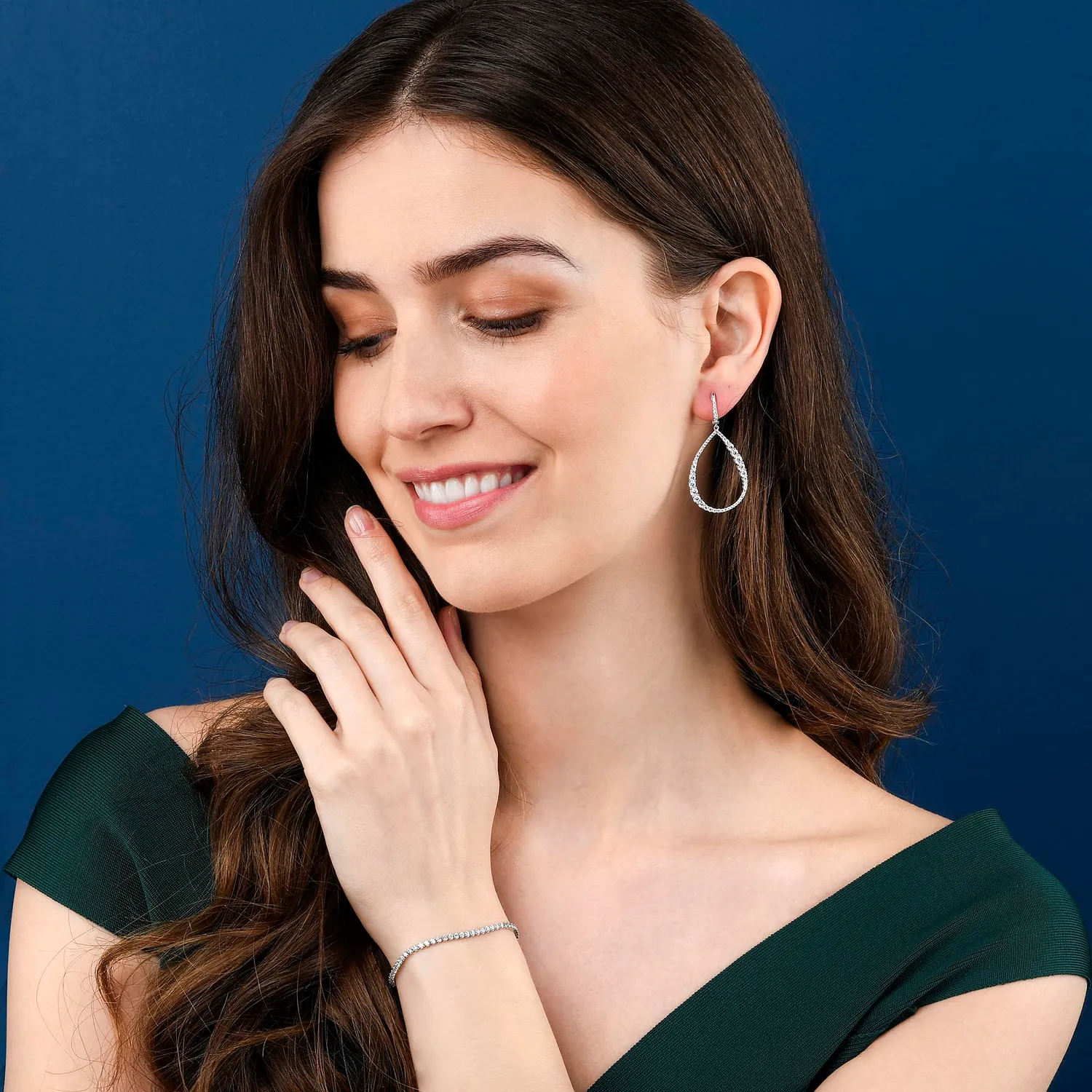 Diamond Treats Grandi Goccia orecchini pendenti argento zirconi