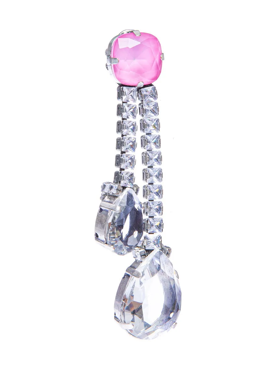 Rada Orecchini pietra dipinta rosa goccia cristallo