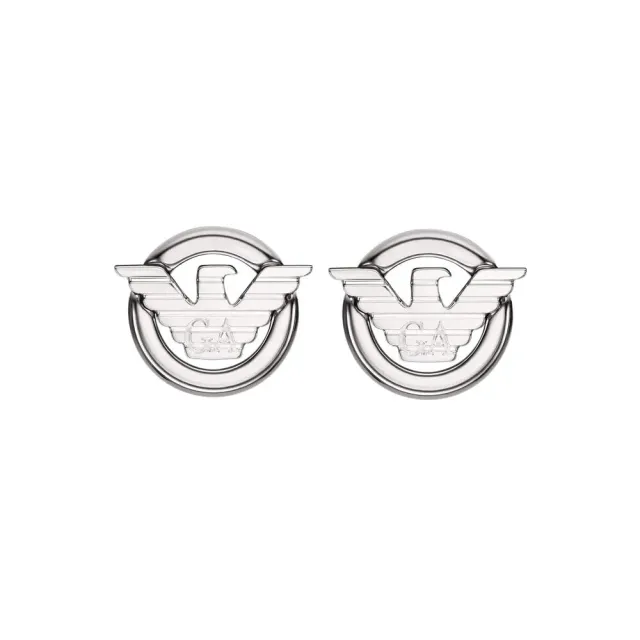 Emporio Armani Orecchini Uomo Argento Cromato Perno