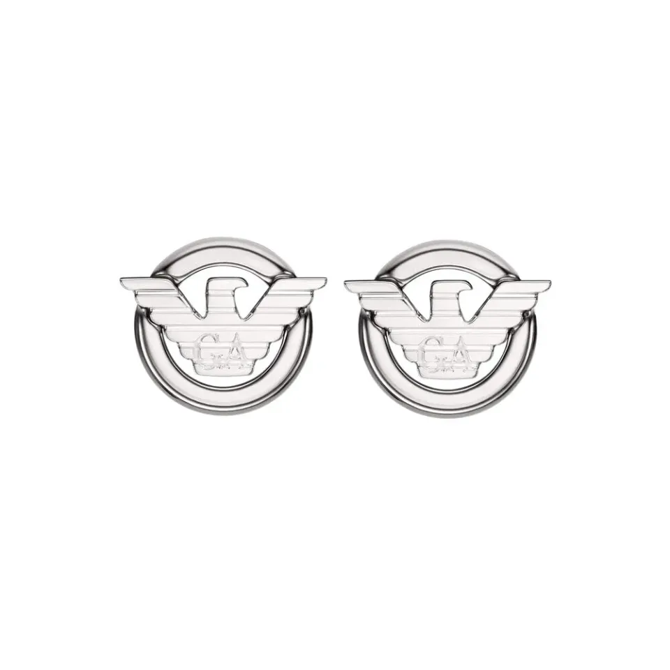 Emporio Armani Orecchini Uomo Argento Cromato Perno