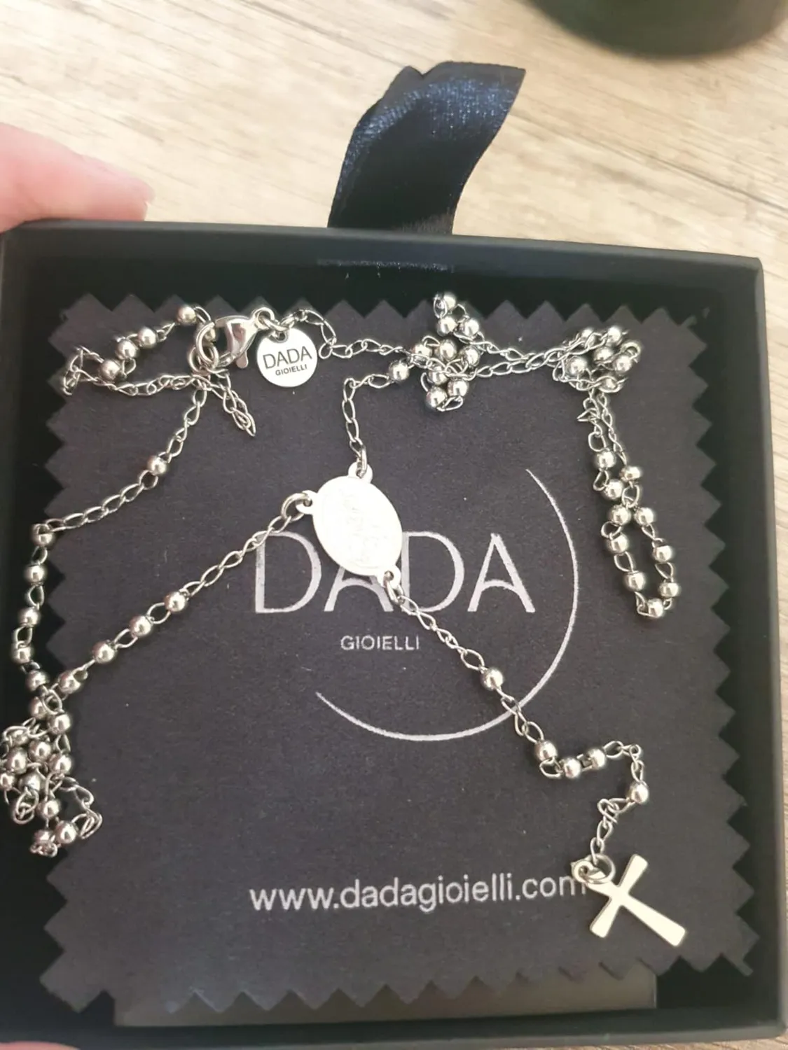Dada Gioielli Collana Rosario Acciaio Argento e Nero