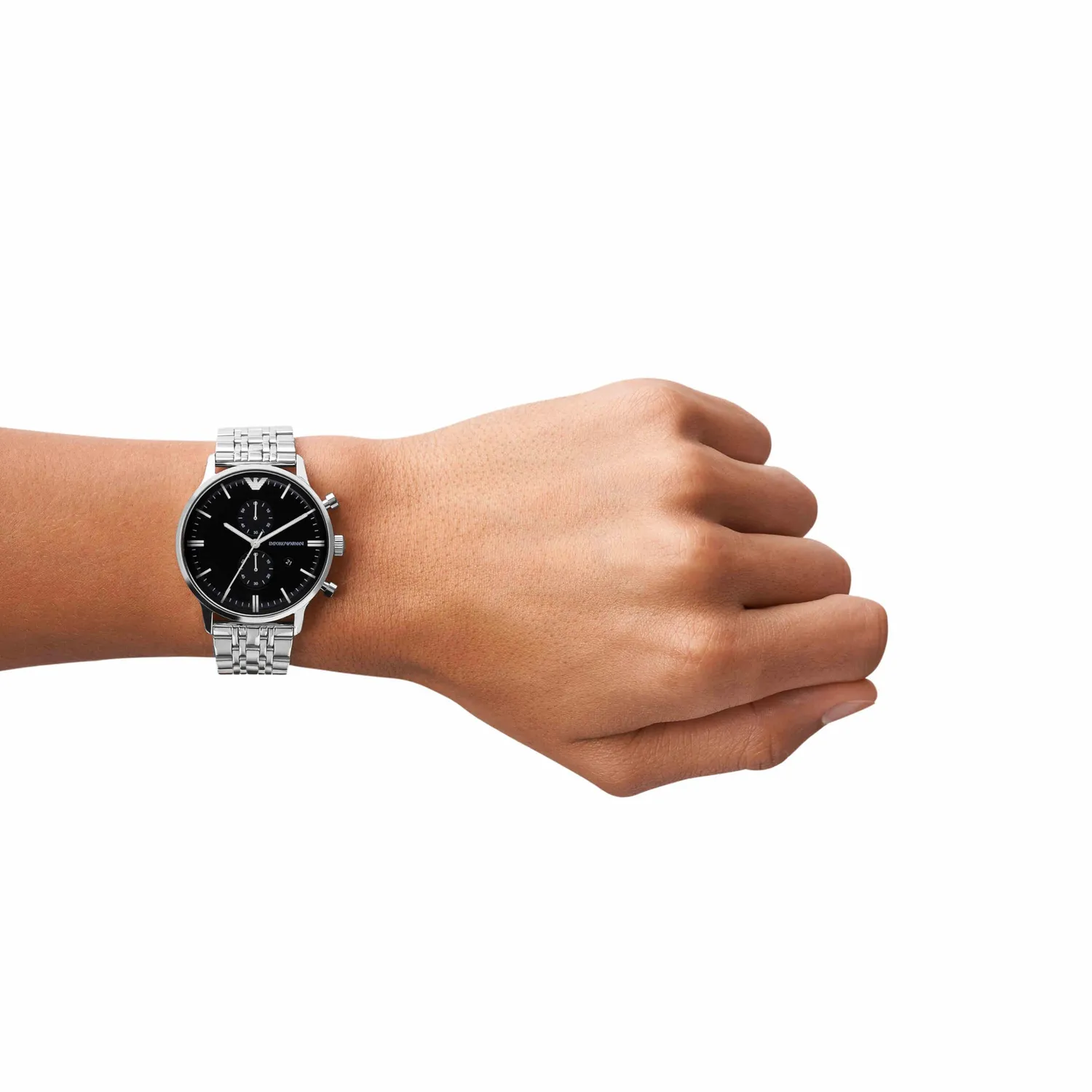 Emporio Armani Orologio Uomo Argento Nero Acciaio
