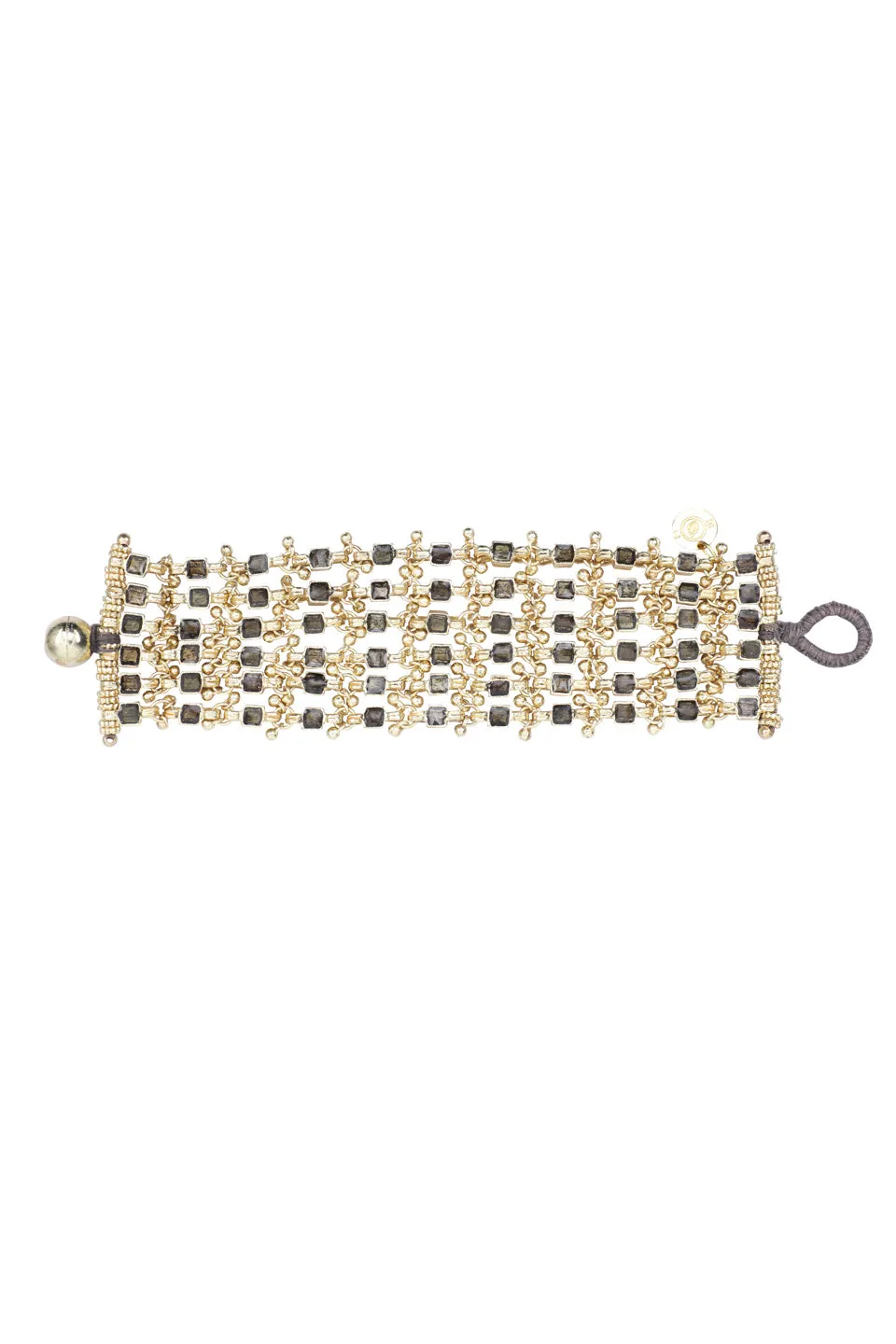 House of Tuhina Enamel Ocean bracciale smaltato grigio argento