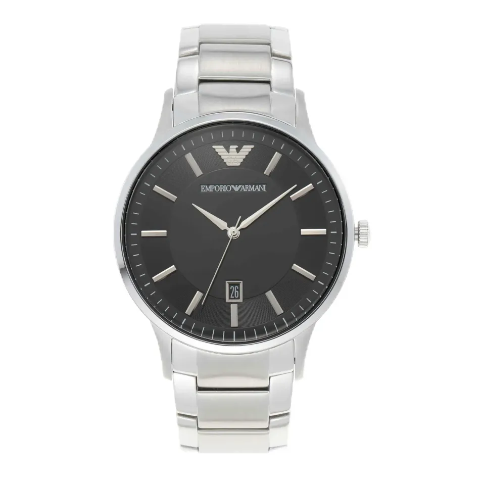 Emporio Armani Orologio Uomo 43 mm Argento e Nero