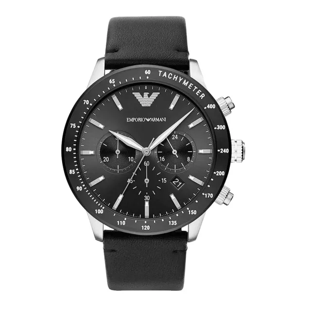 Emporio Armani orologio uomo nero e argento casual