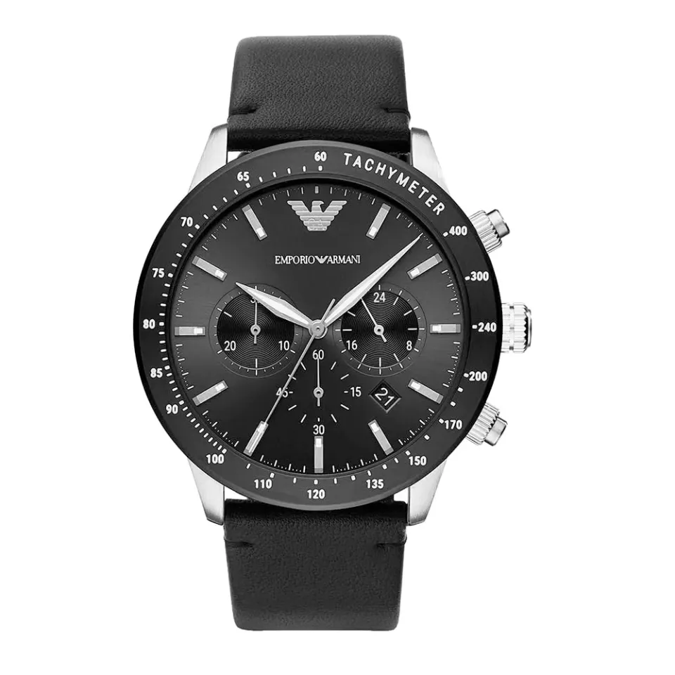 Emporio Armani orologio uomo nero e argento casual