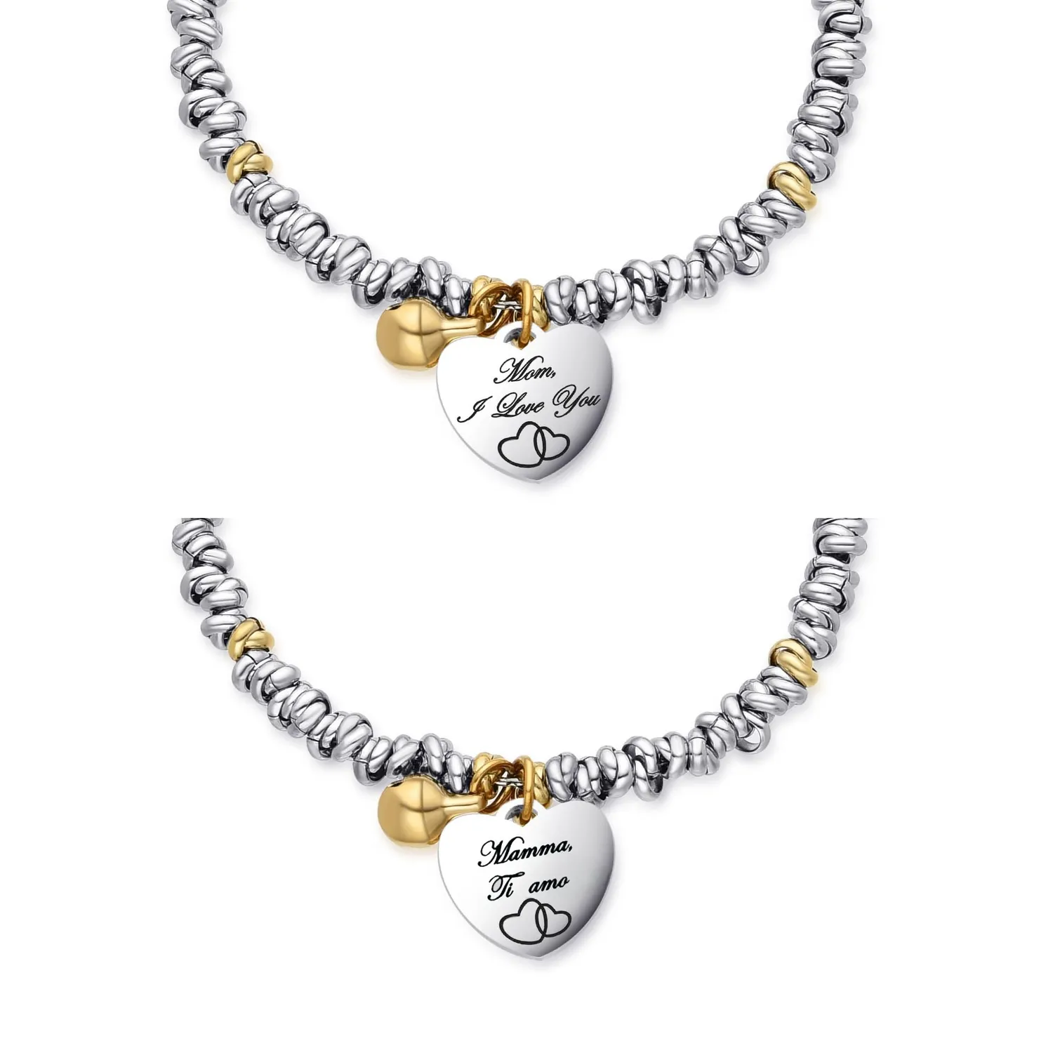 Dada Gioielli Bracciale Mamma Campanella Cuore Argento Oro