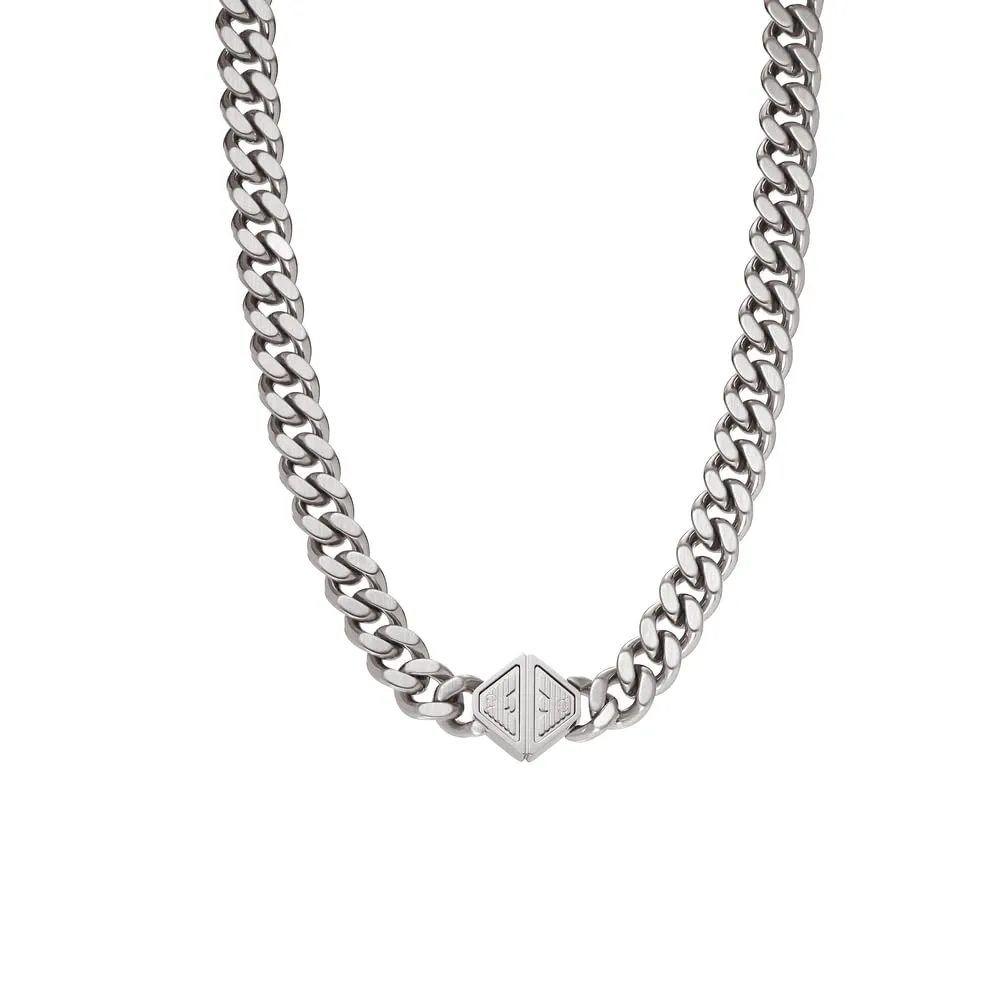 Emporio Armani Collana Uomo Acciaio Scuro Catena Moschettone