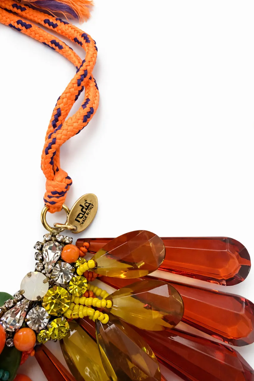 Rada Collana Tropicale cordino gocce perle strass
