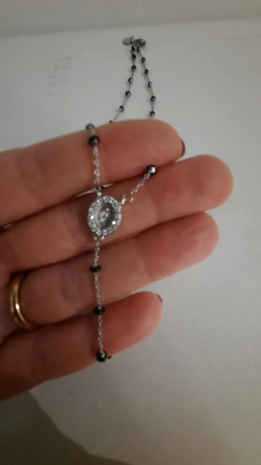 Dada Gioielli Rosario Collana Acciaio Argento Unisex Croce