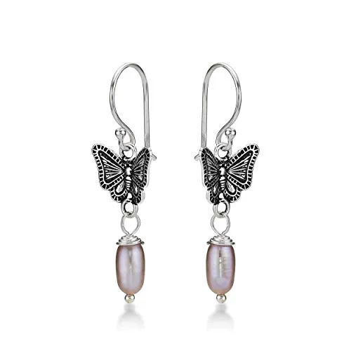 Diamond Treats Orecchini Perle Acqua Dolce Argento 925 Farfalla