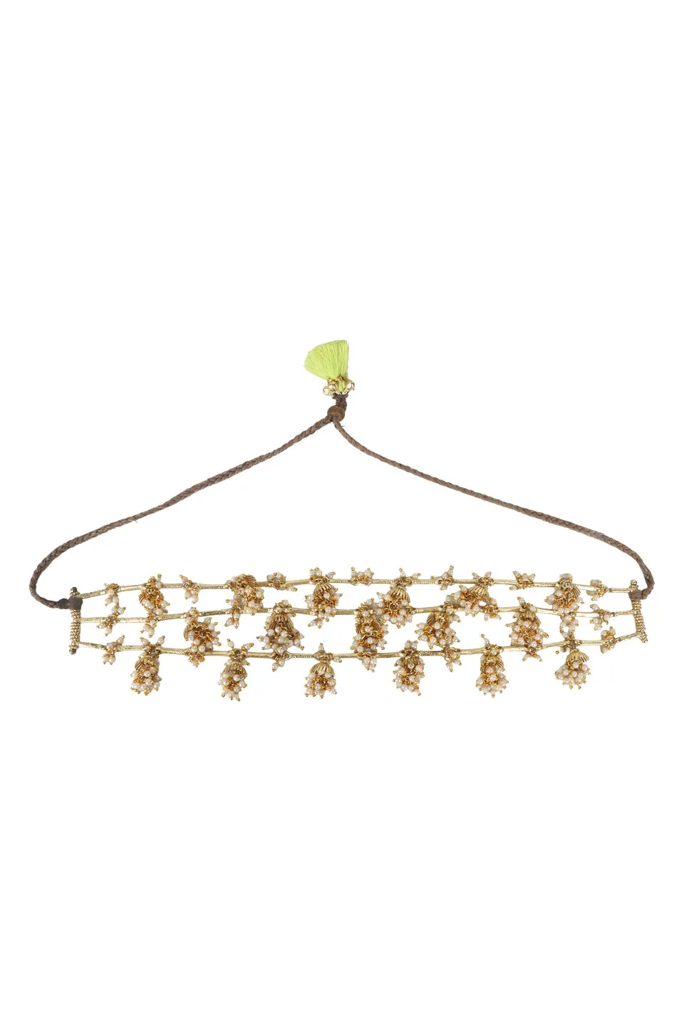 House of Tuhina Umbrella Multistrato collana perle oro