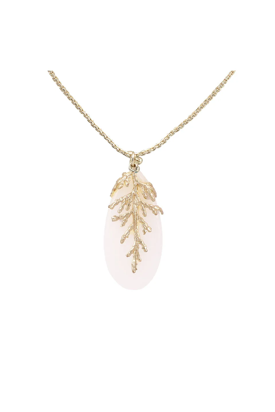 House of Tuhina Leaf Stone collana corta pendente