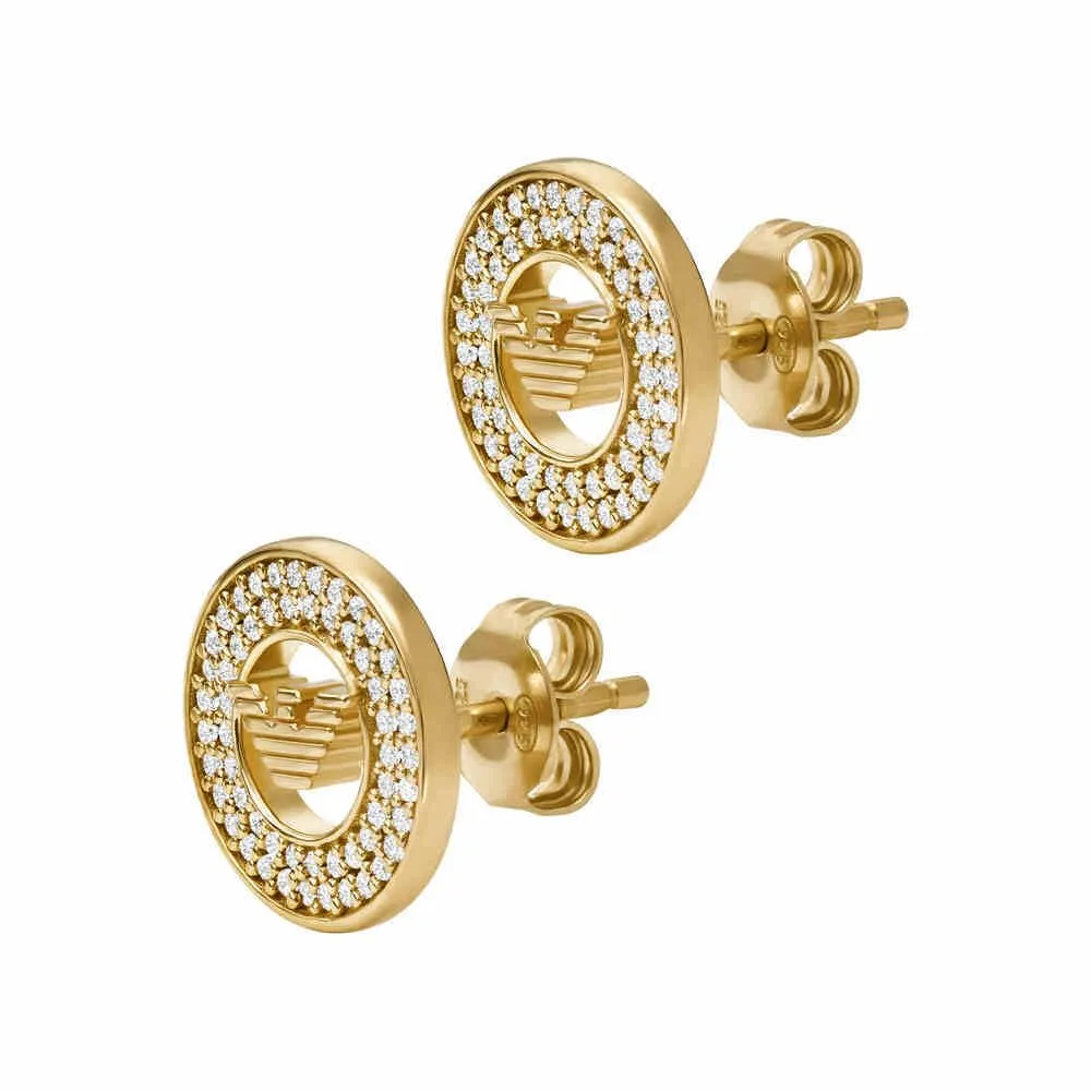 Emporio Armani orecchini donna oro tenue perno argento