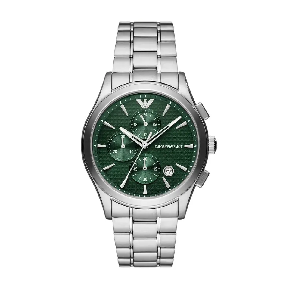 Emporio Armani Orologio Uomo Argento e Verde