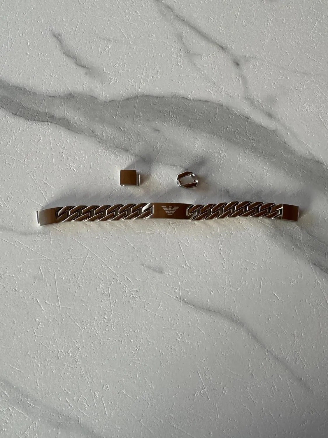 Emporio Armani Bracciale Uomo Acciaio Argento Maglie