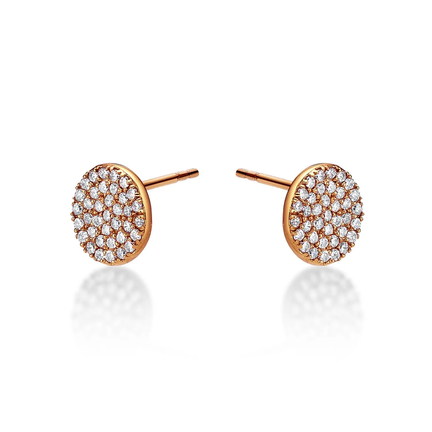 Diamond Treats orecchini disco argento 925 oro rosa zirconi