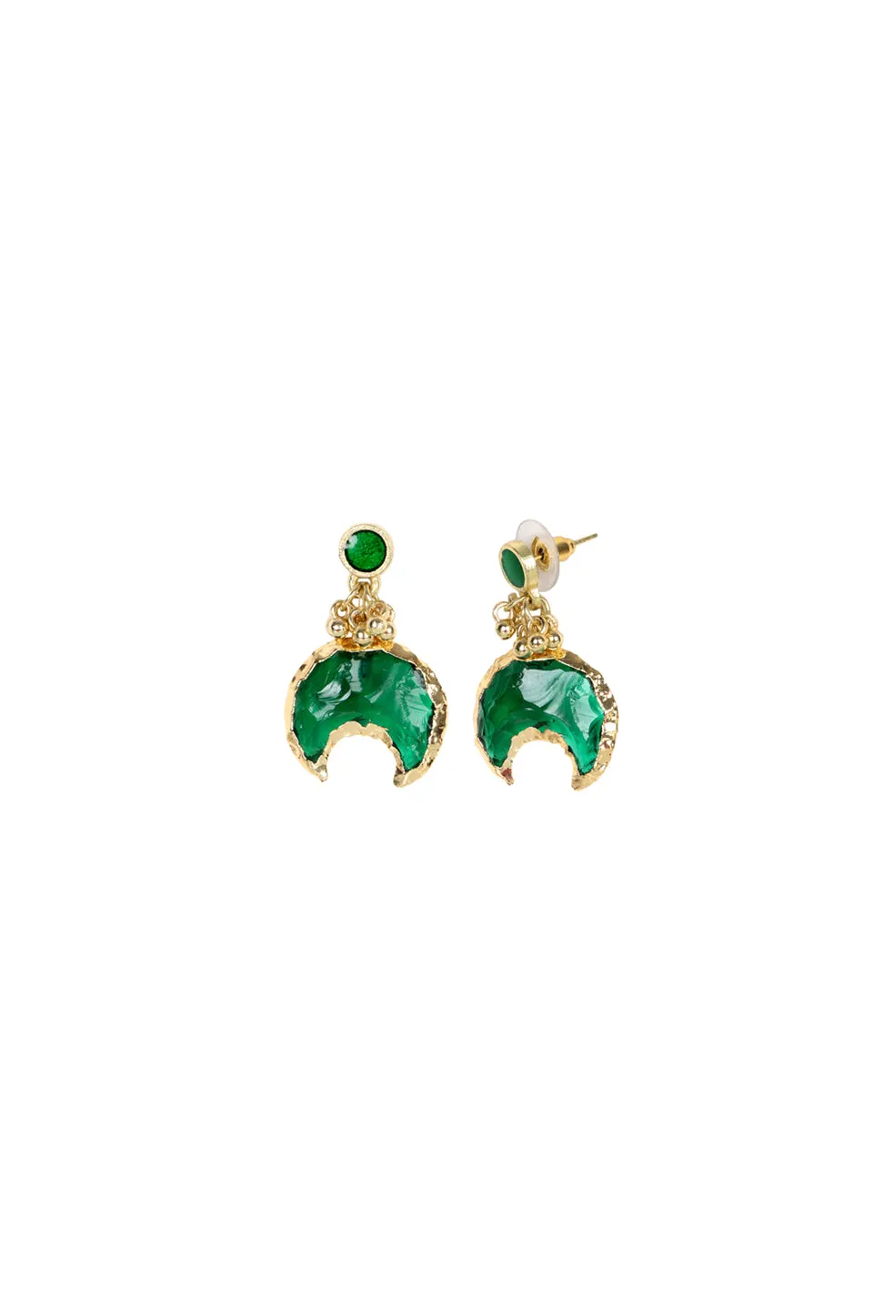 House of Tuhina Jaisiri Orecchini verde smalto