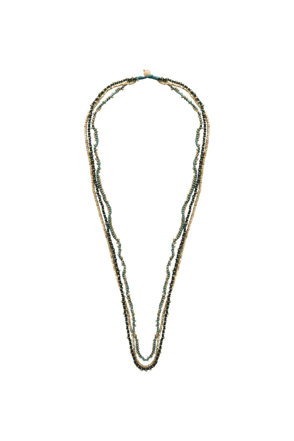 House of Tuhina Mohini girocollo verde mare oro sole