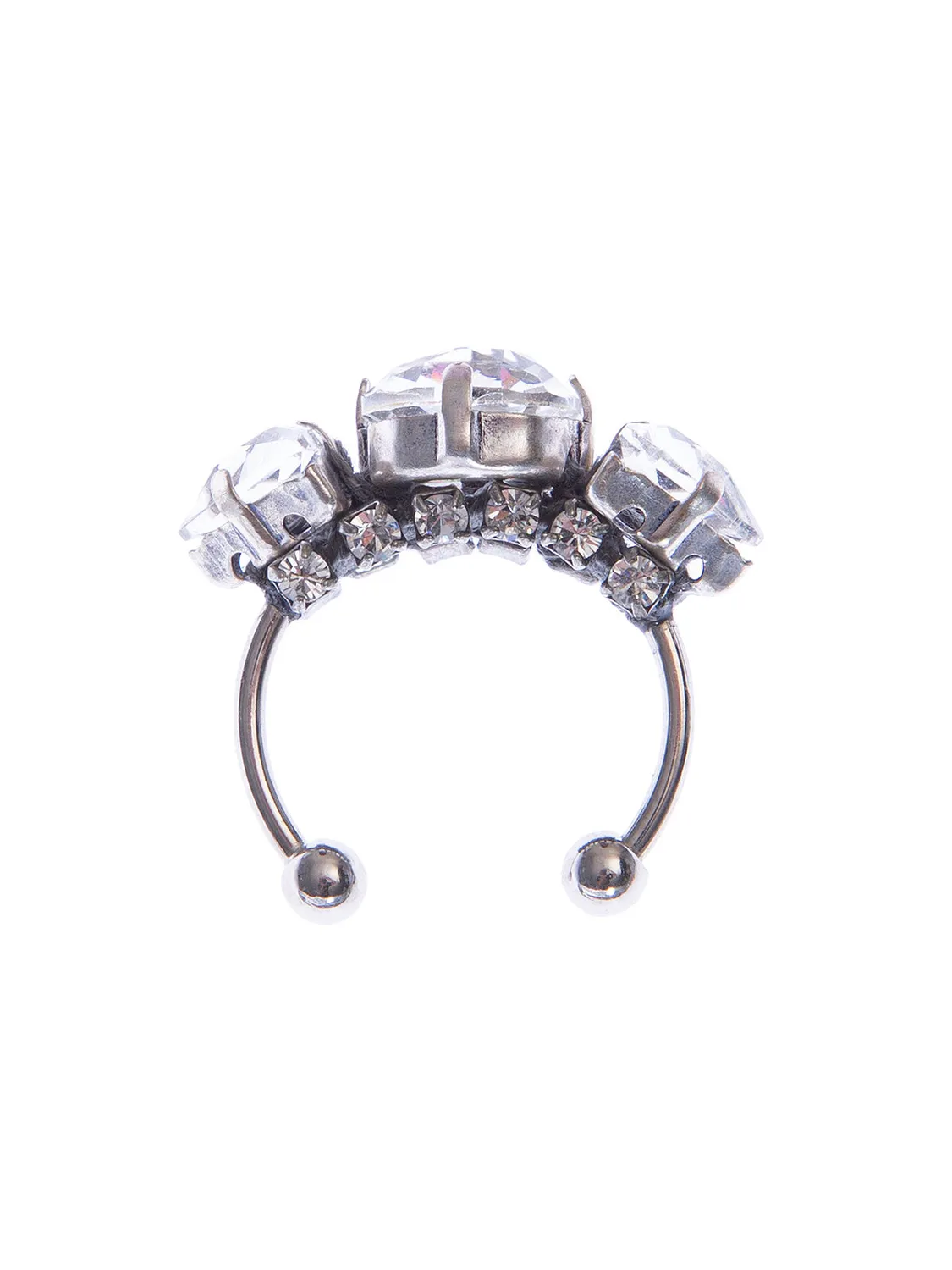 Rada Cristallo anello pietra bianca strass