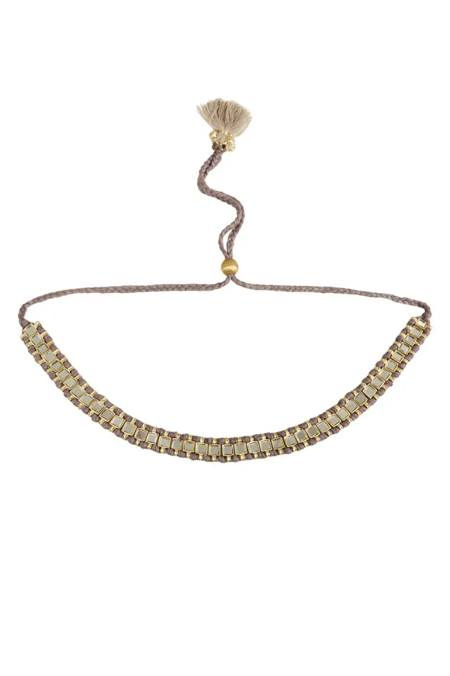 House of Tuhina Farah Mirror Gold collana oro fatto a mano