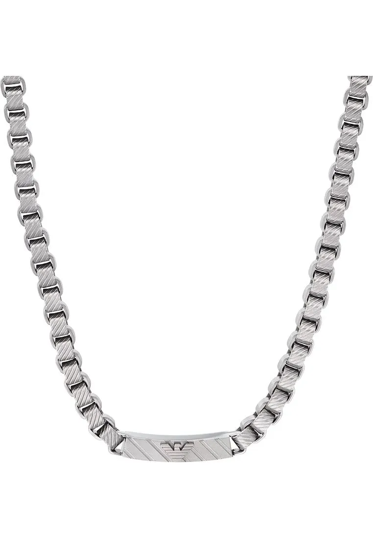 Emporio Armani Collana Uomo Acciaio Scuro Catena Moschettone