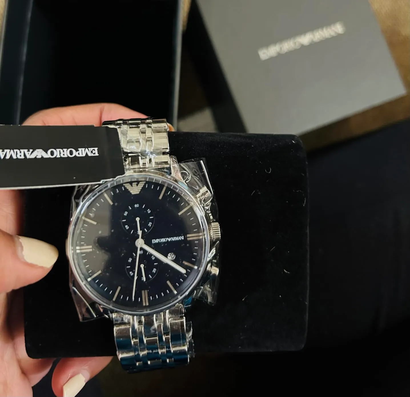 Emporio Armani orologio uomo argento e oro